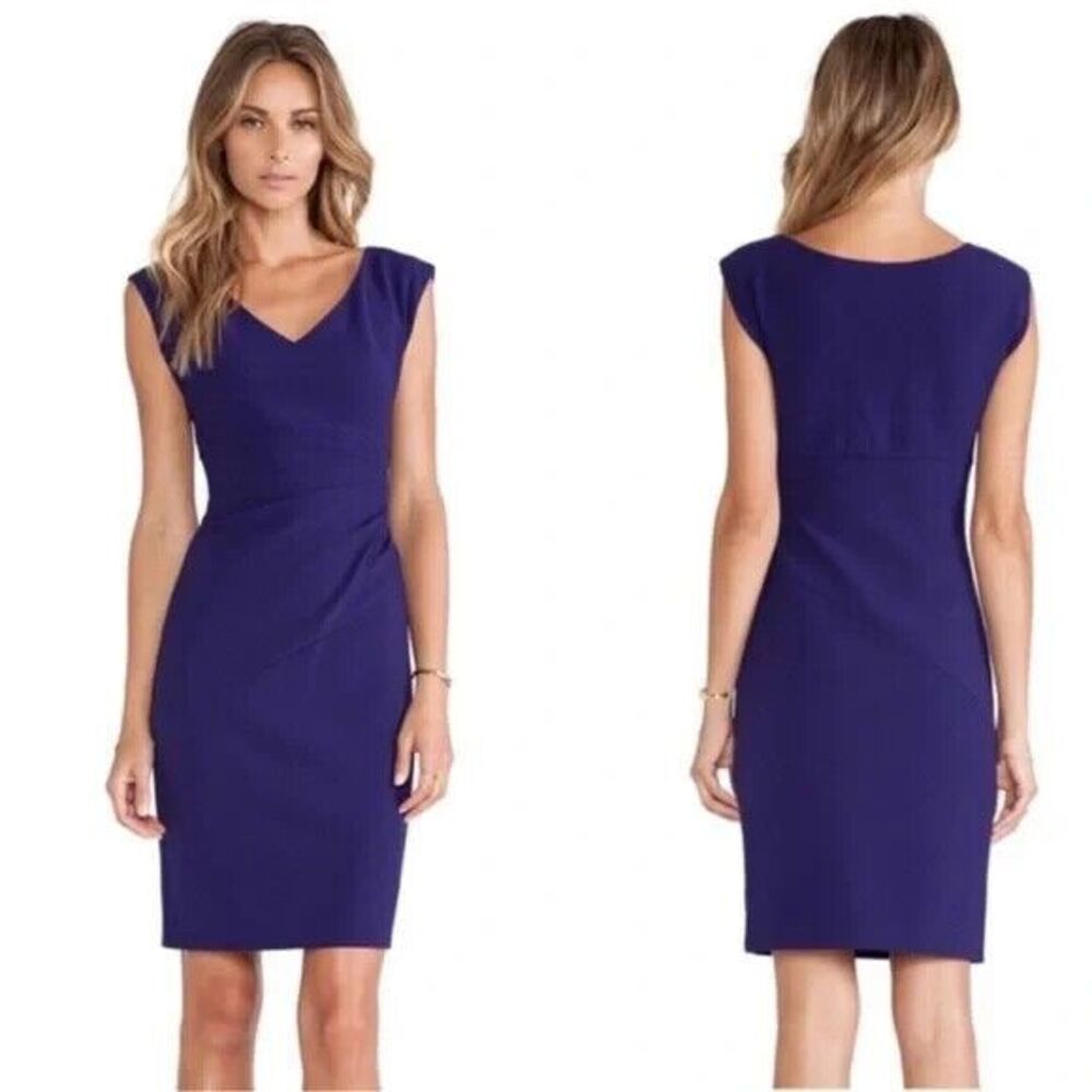 Diane Von Furstenberg Dress Size 14 Bevin Ruched Waist Purple Haze NWT! …